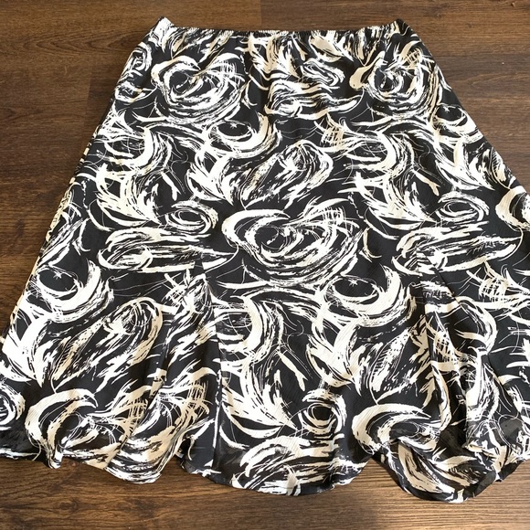 Addition Elle Black & White A-line Chiffon Skirt - Picture 5 of 8